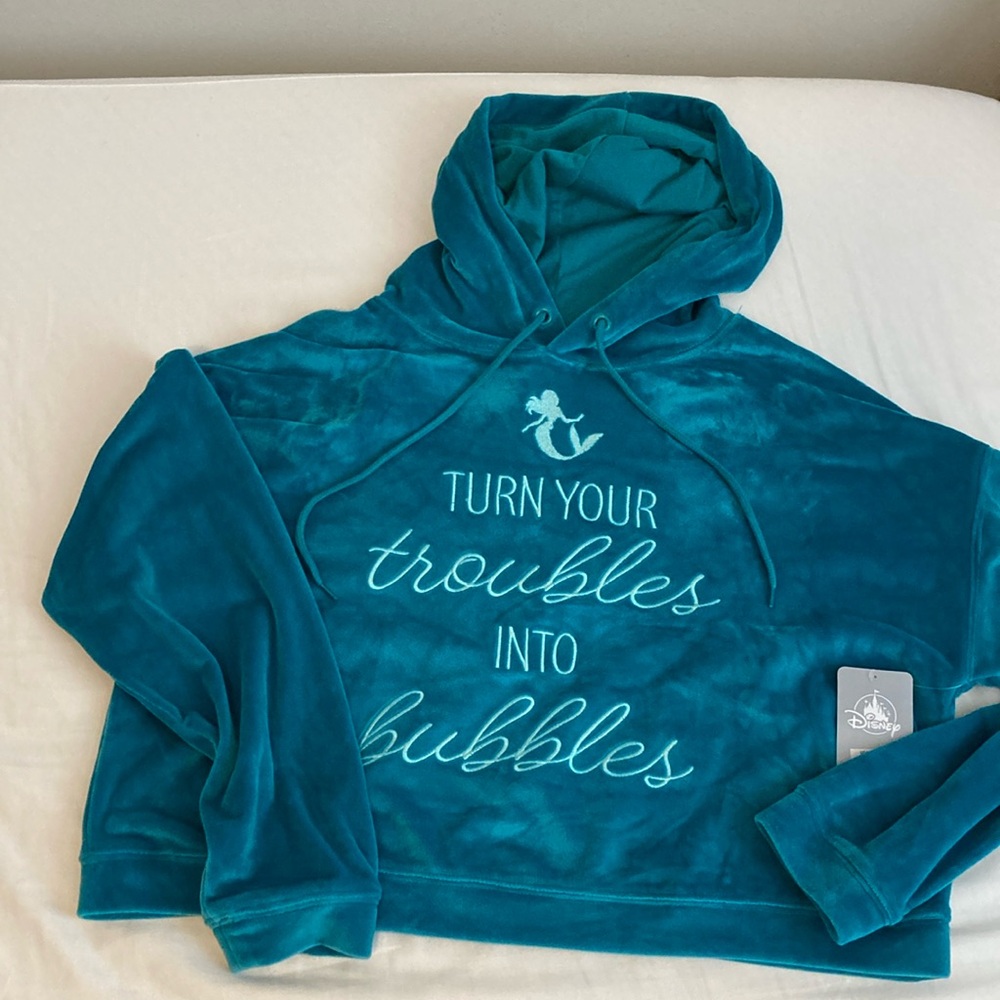 Teal Lounge Hoodie Crop